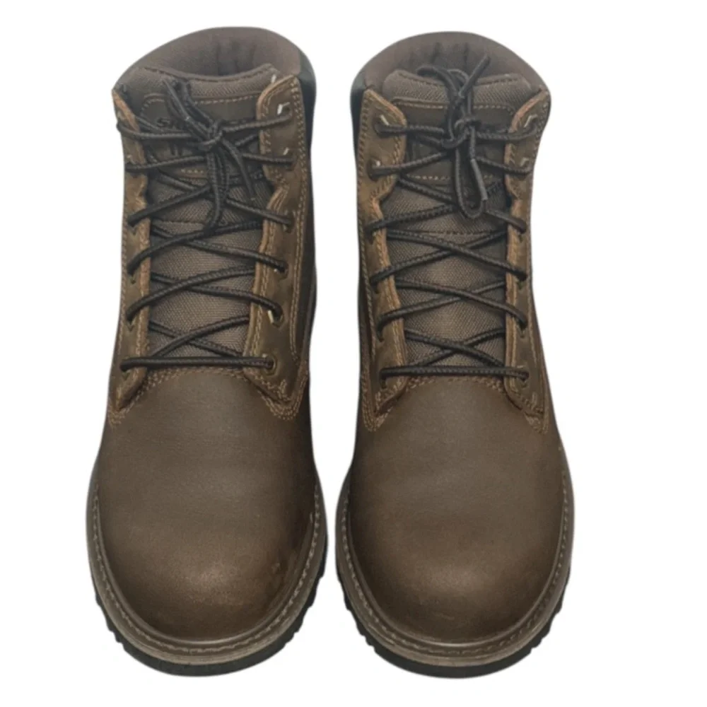 Authentic Skechers work safety steel toe leather boots sz men’s 7.5